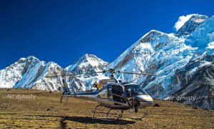 Everest basecamp helicopter with landing 